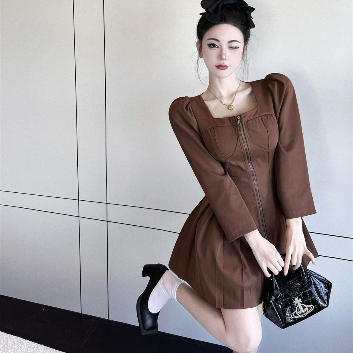 【dress】ファスナーワンピース　M27408
