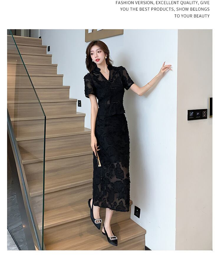 【set】トップス+メッシュスカート２点セットG21381