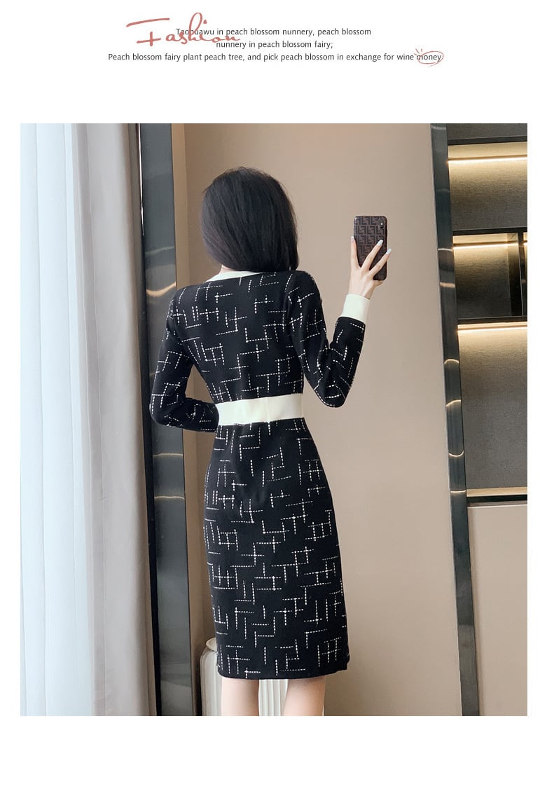 【dress】Aラインニットワンピース G18984