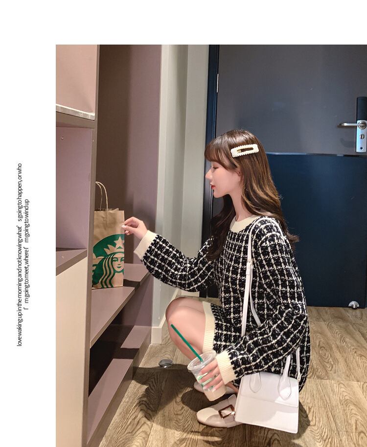 【dress】韓流スタイル シンプル気質満点エレガントルーズニットワンピース G1996