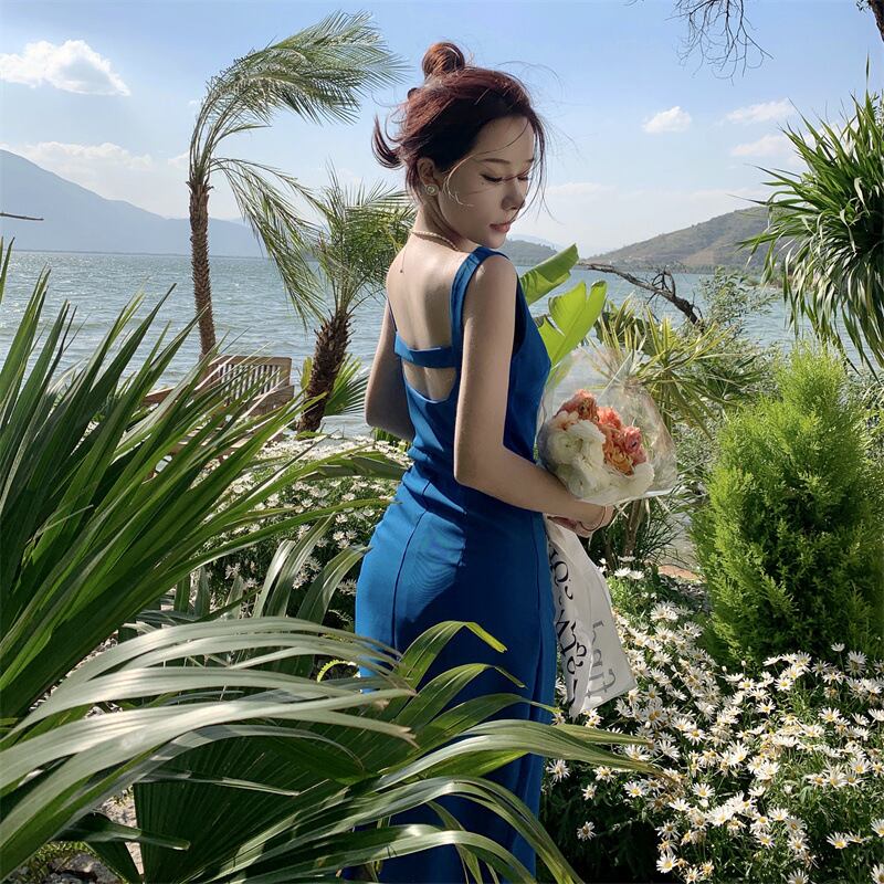 【dress】上品なシルエット!気質満点レトロノースリーブOL通勤ハイウエストワンピース G7444