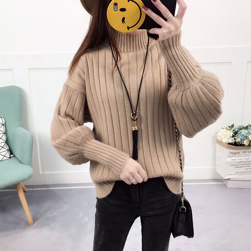 【tops】ランタンスリーブニットセーター　M28857