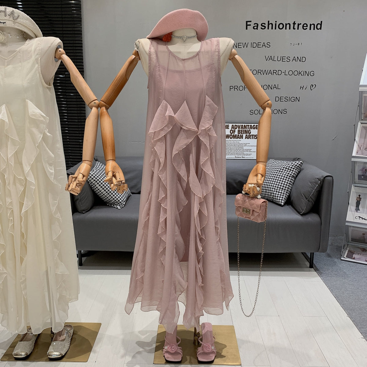 【dress】キャミワンピース×フリルワンピースセット　M24706