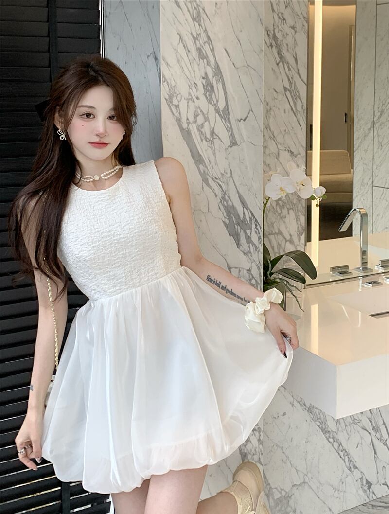 【dress】メッシュ切り替えワンピース G20106