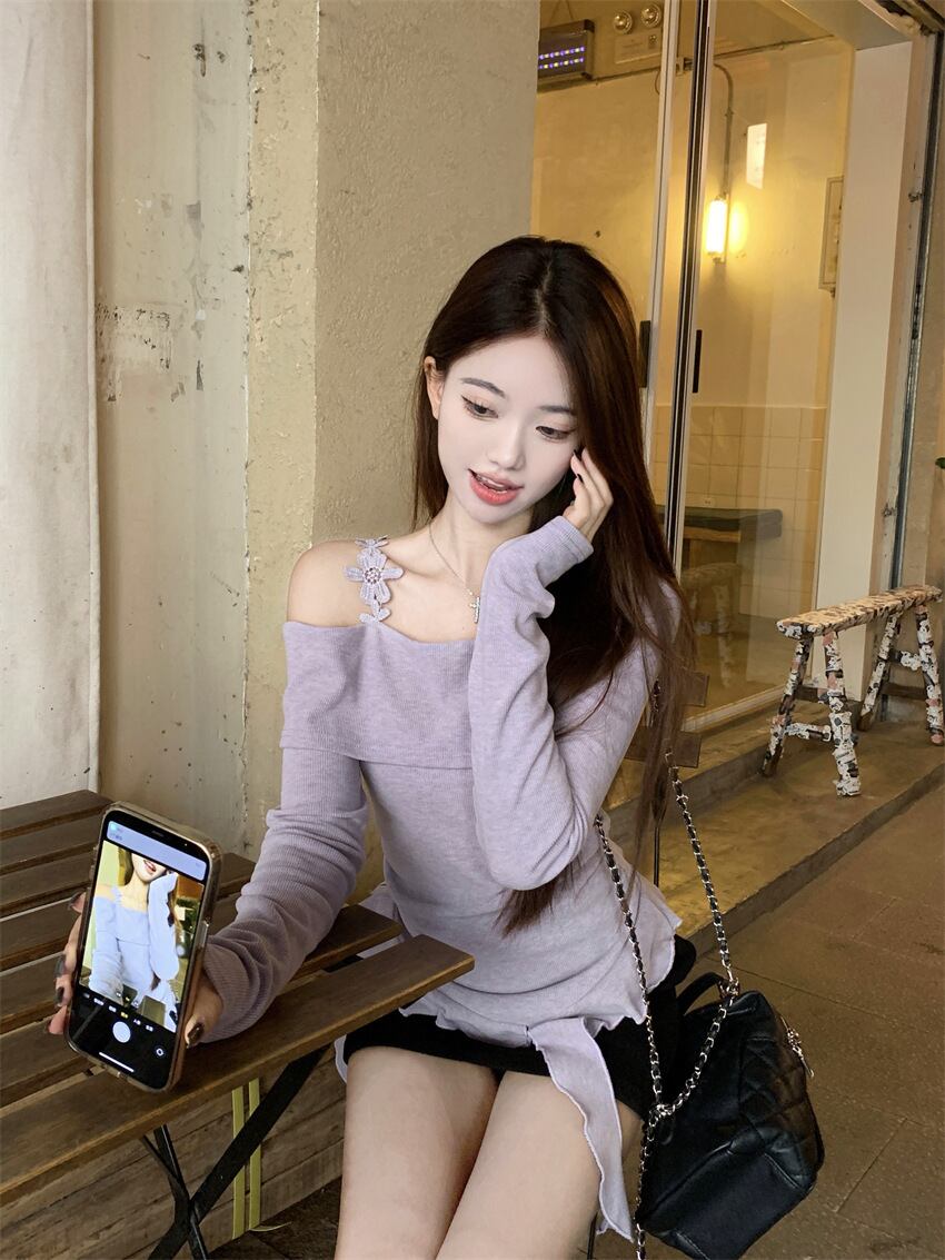 【tops】不規則 イレギュラーニットトップス　M28226