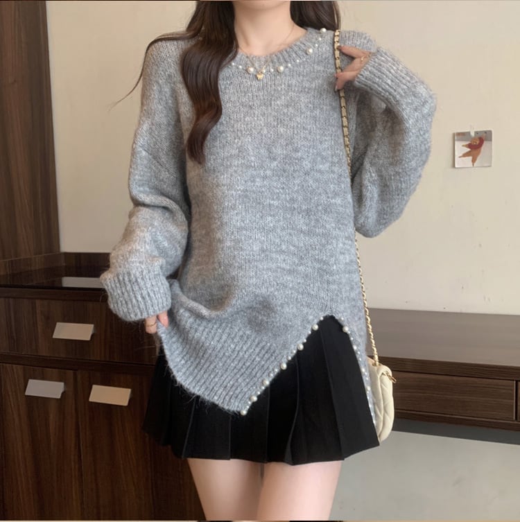 【tops】パールニットセーター　M27415