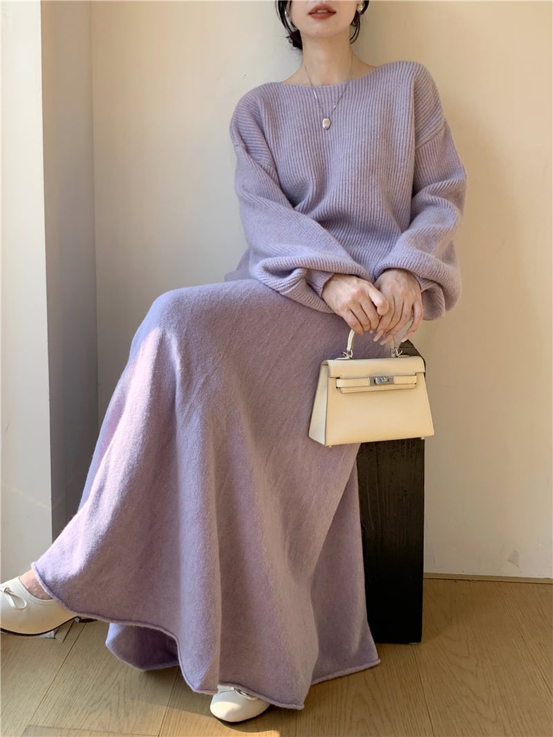 【set】ニットセーター×スカートセット　M26379