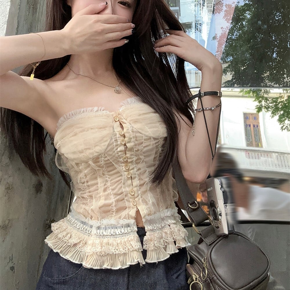 【tops】レースベアトップ　M24808