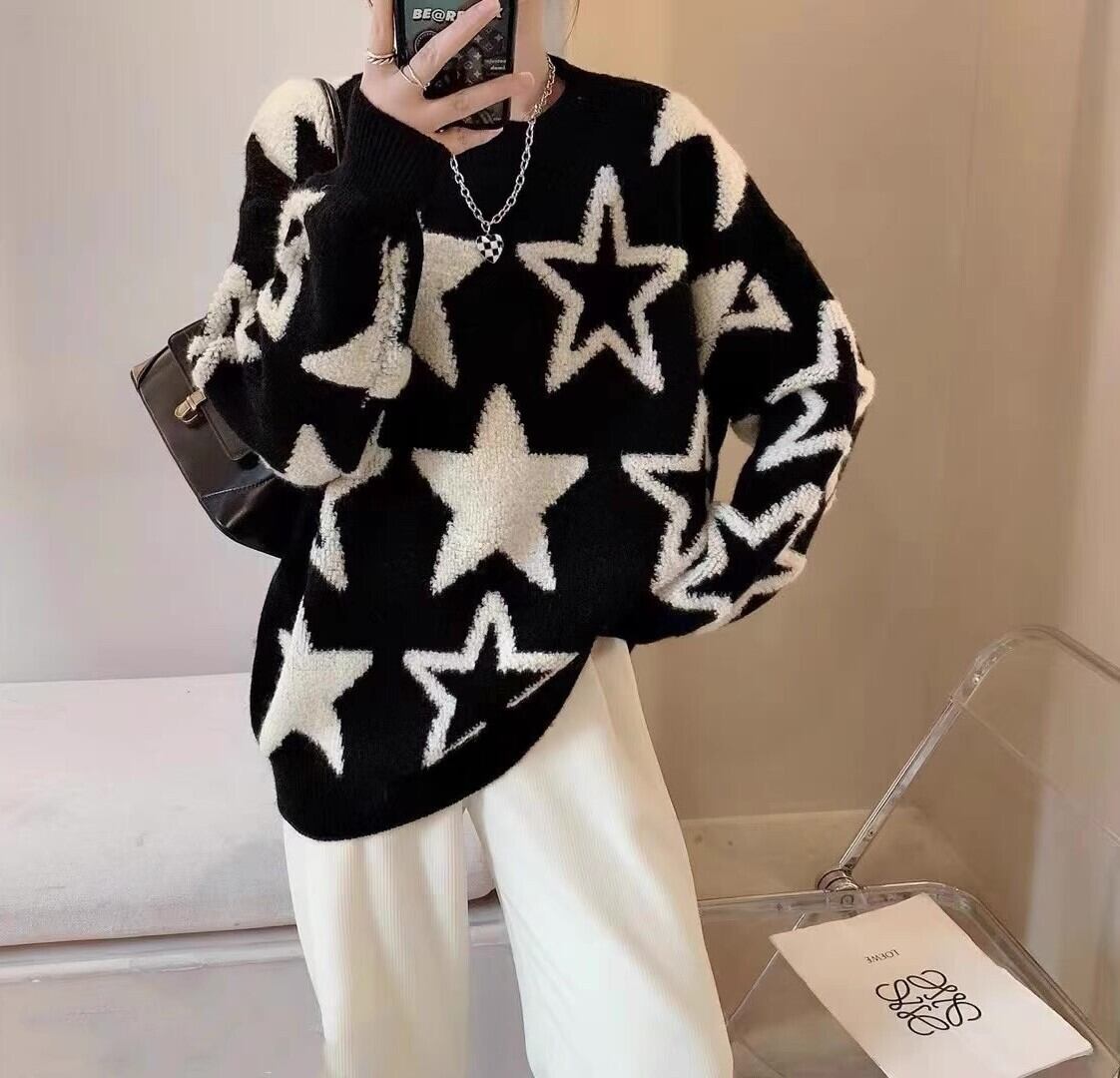 【tops】クルーネックニットセーター　M18395