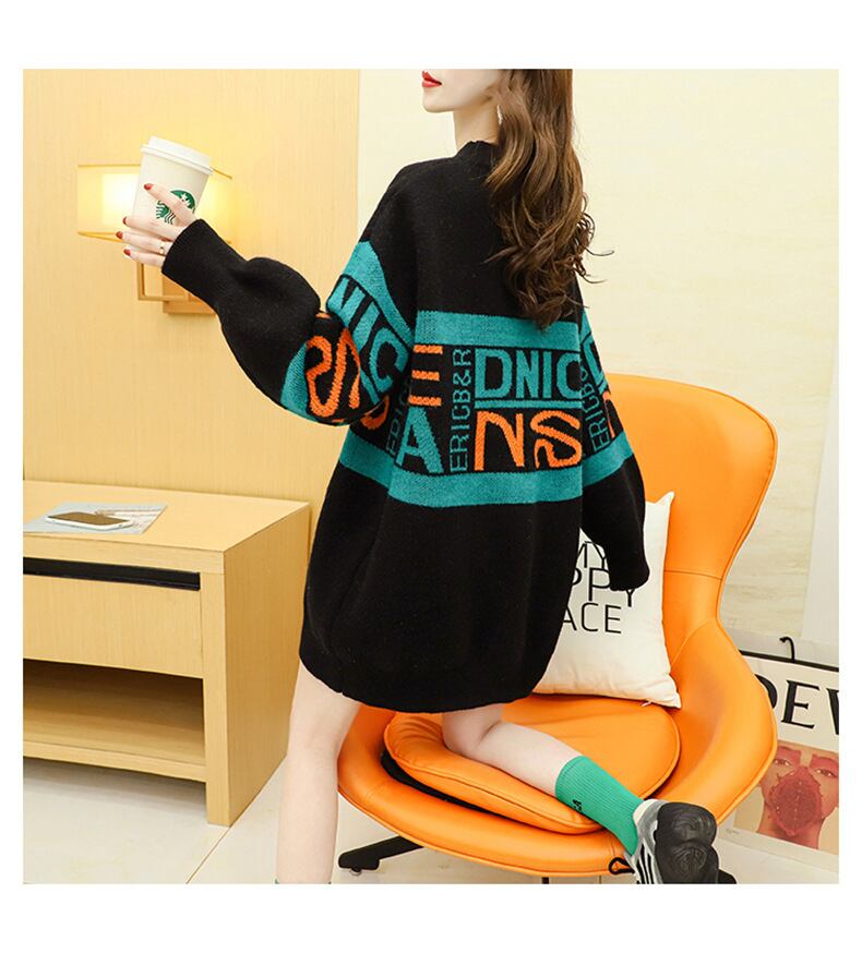 【tops】気質満点レトロ厚手秋冬新作ルーズゆったりニットセーター G4095