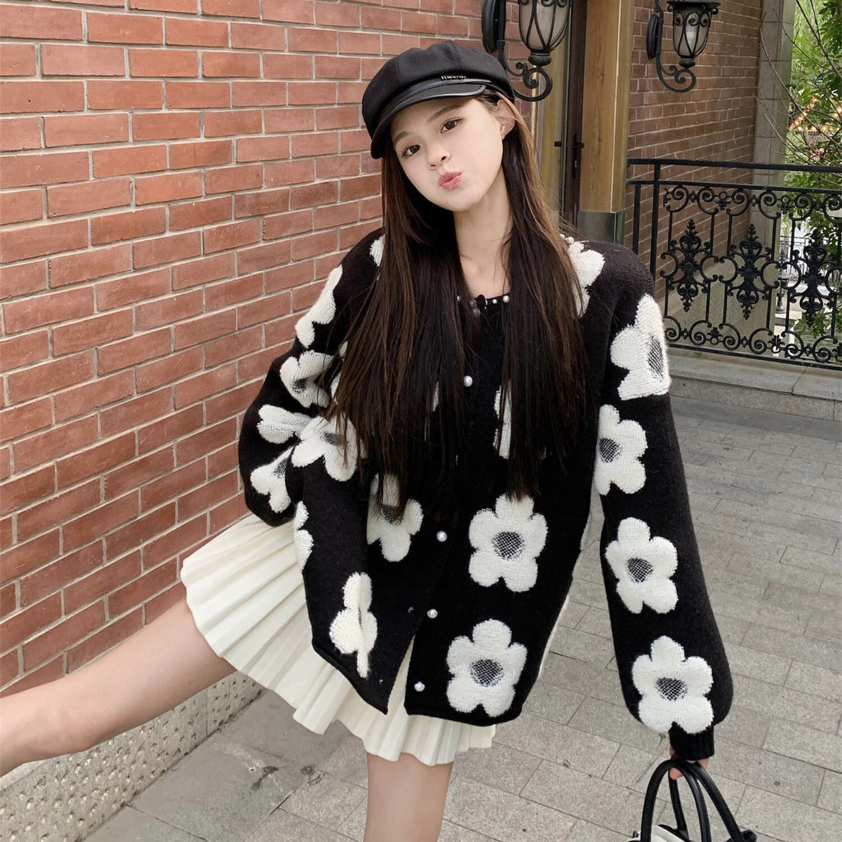 【outer】クルーネックニットカーデ　M27076