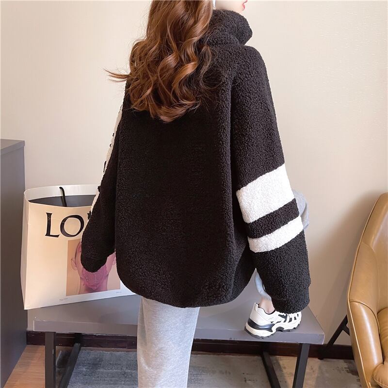 【tops】好感度UP〜気質満点トップススタンドネック裏起毛厚手合わせやすいパーカー G10252