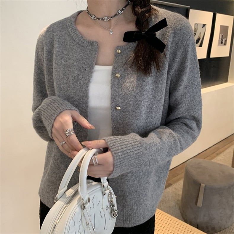 【outer】クルーネックニットカーデ　M25950