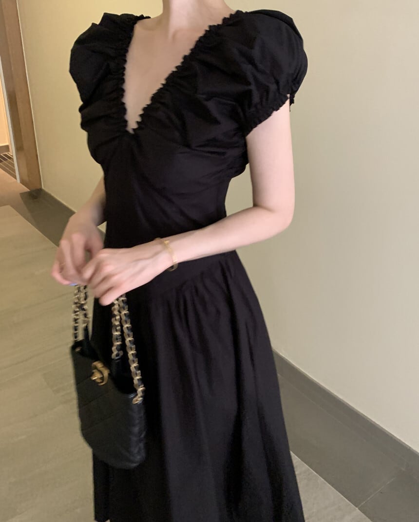 【dress】Vネックワンピース　M24626