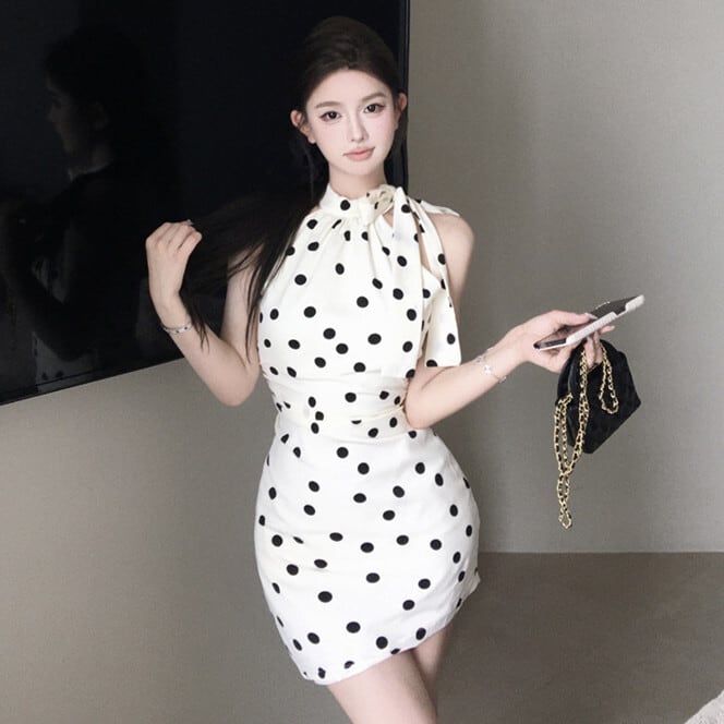 【dress】ドット柄ワンピース　M25146