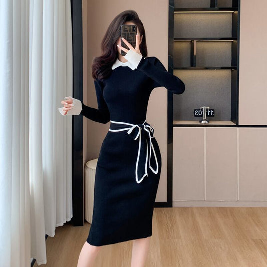 【dress】カラーマッチングニットワンピース G17485