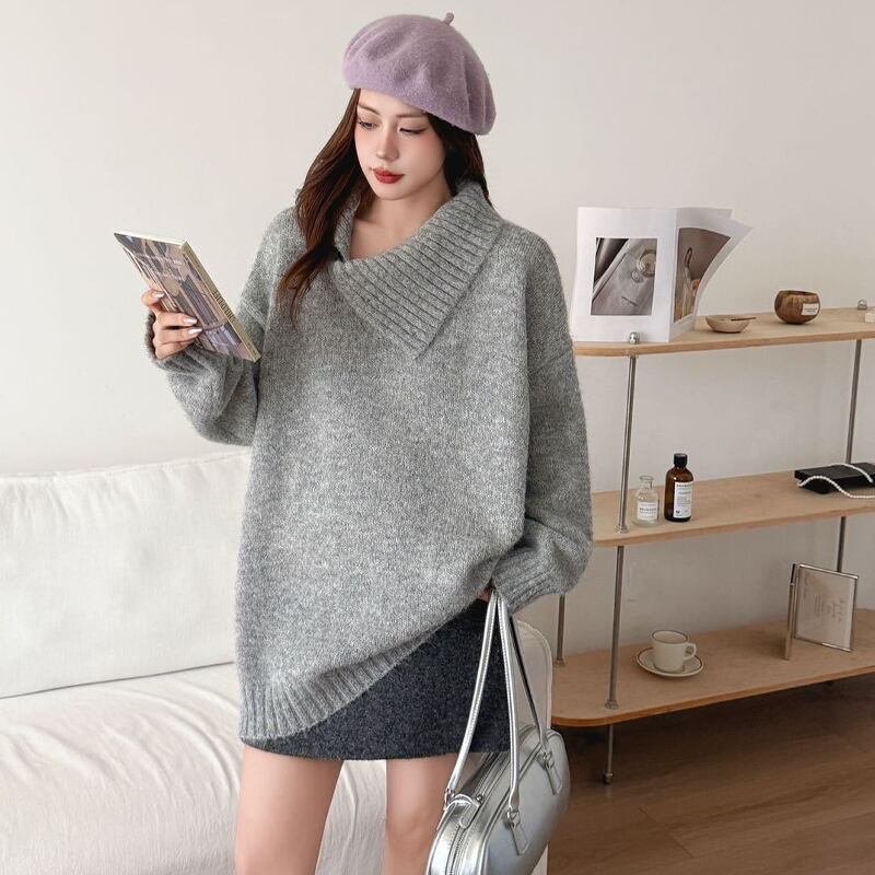 【tops】ハイネックニットトップス Q7033