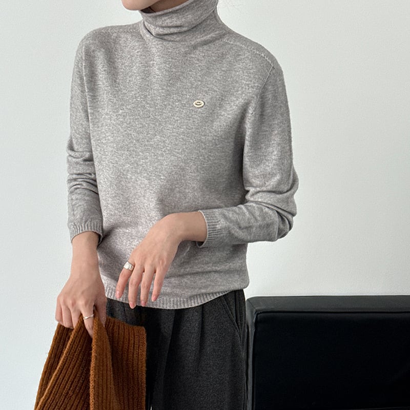 【tops】ハイネックニットトップス Q7090