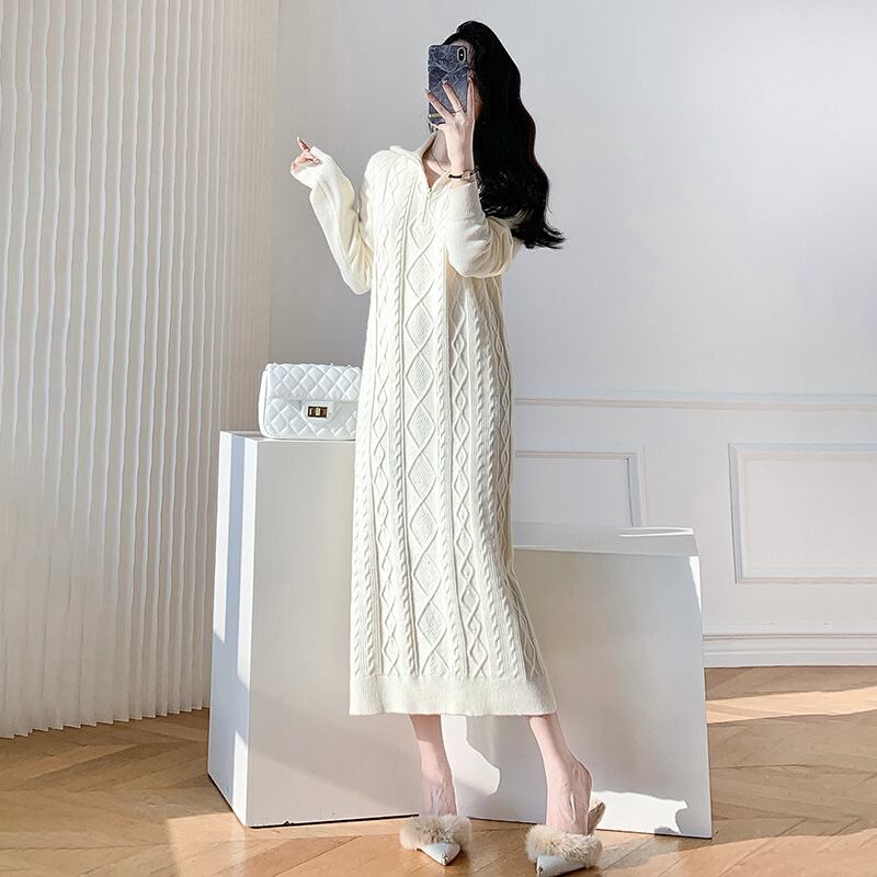 【dress】ファスナーニットワンピース　M19056