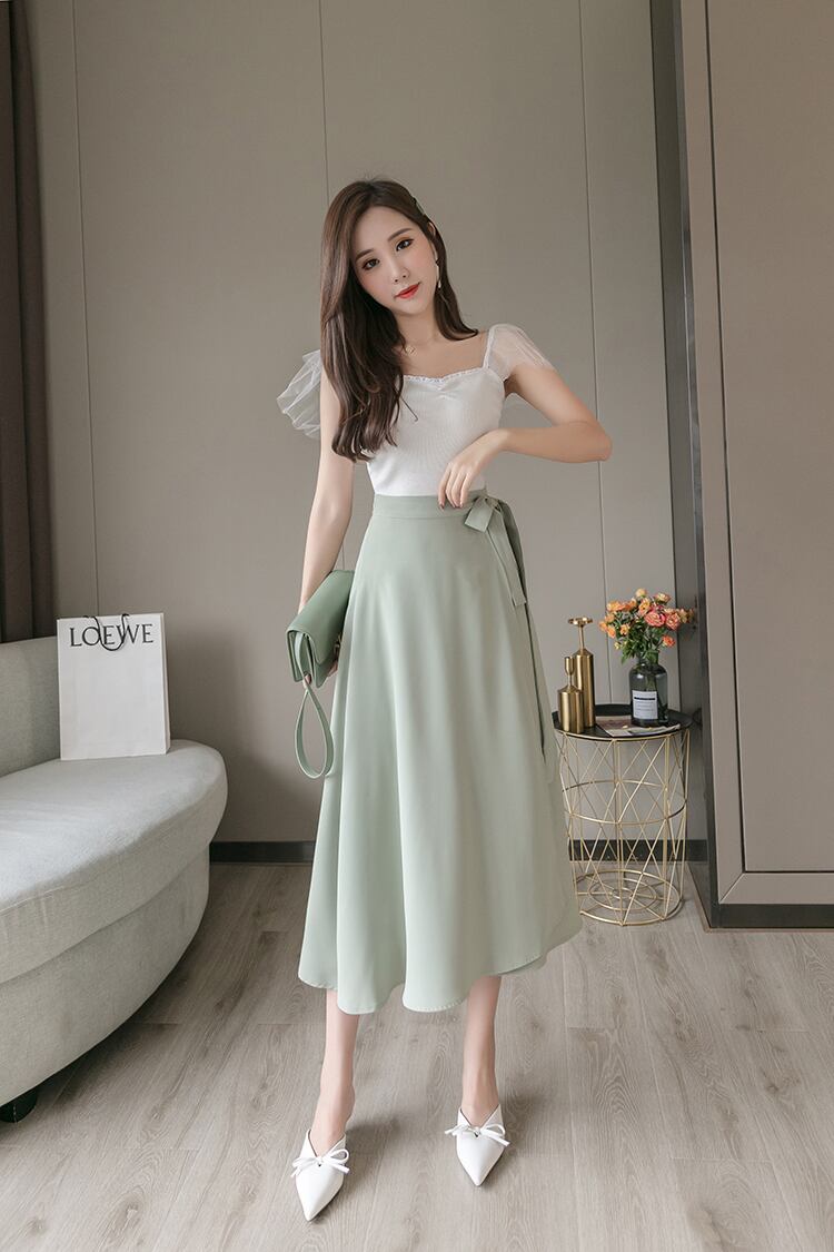 【bottoms】 清新人気デザインレディースファッションハイウエストスカート