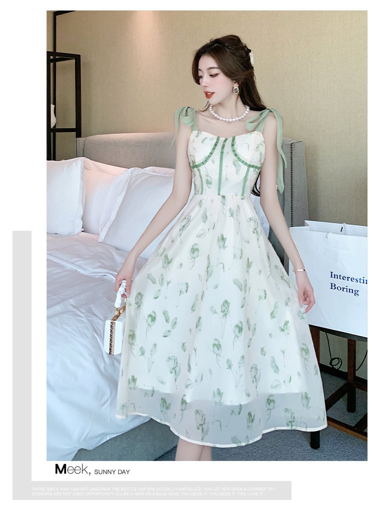 【dress】デート花柄キャミワンピース G21016