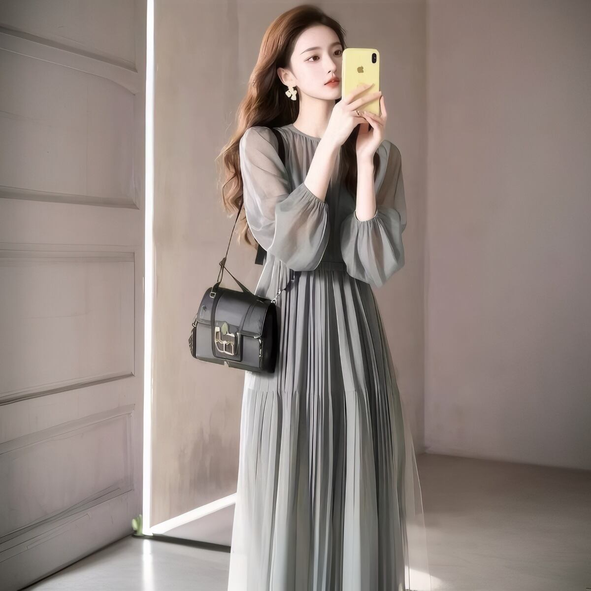 【dress】クルーネックワンピース　M29667