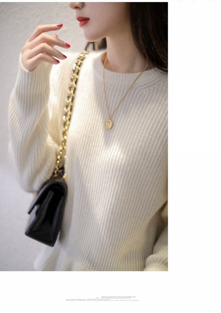 【tops】フリルニットセーター　M25419