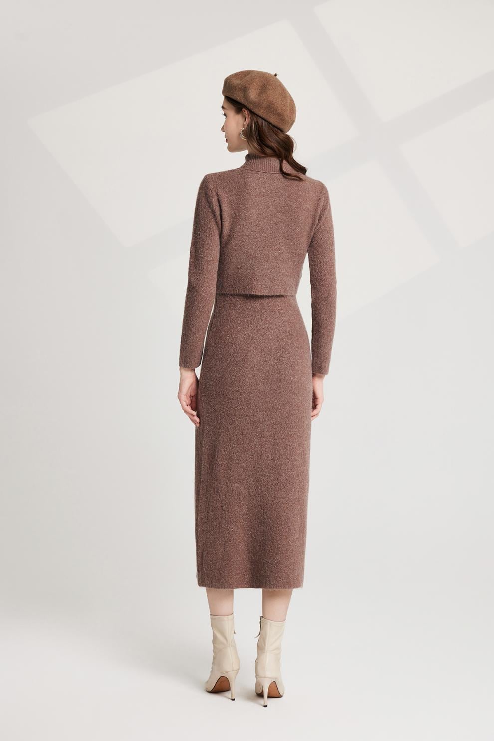 【dress】リボンニットトップス×ベストワンピースセット　M26251