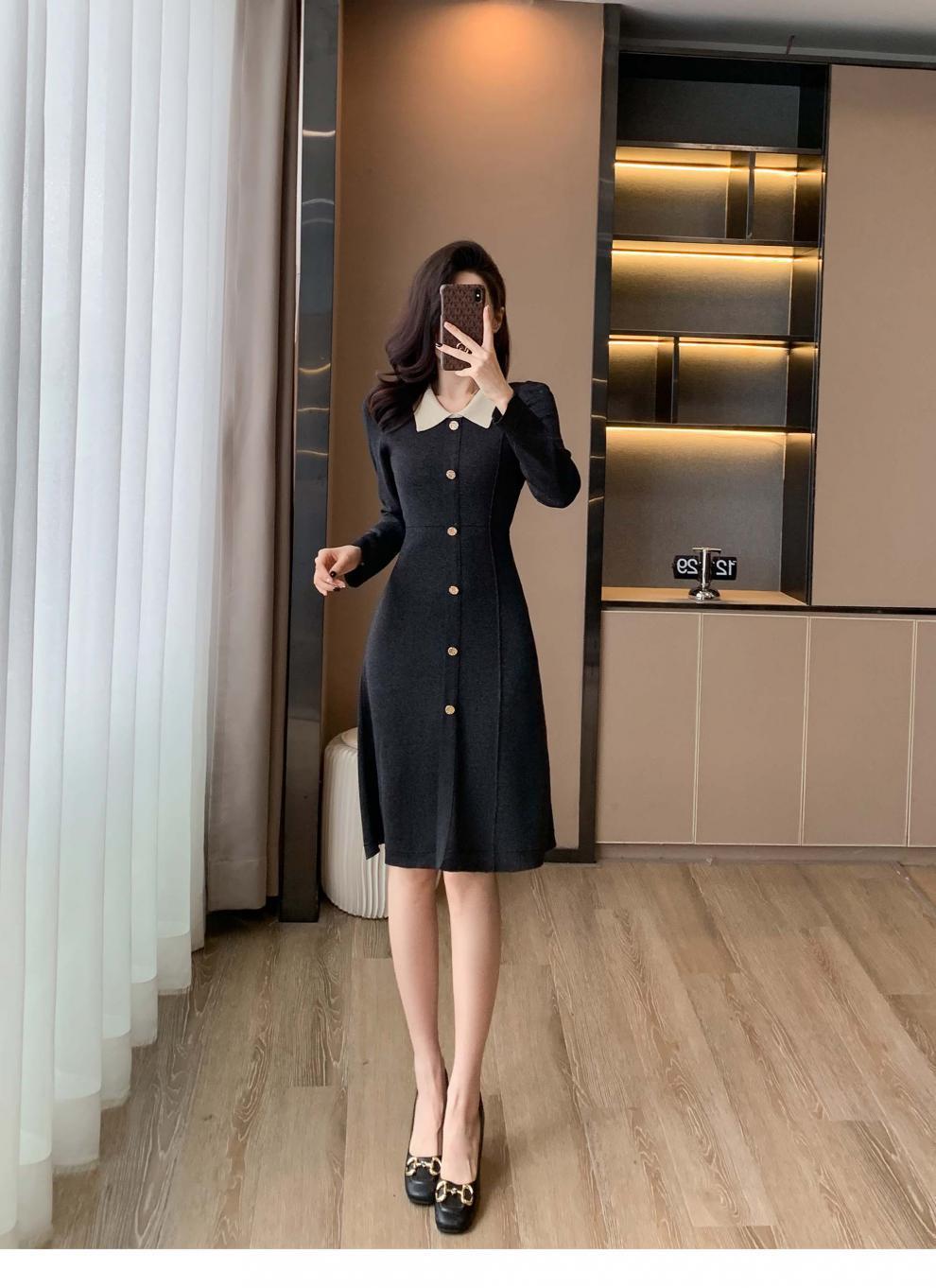 【dress】POLOネックニットワンピース　M18763