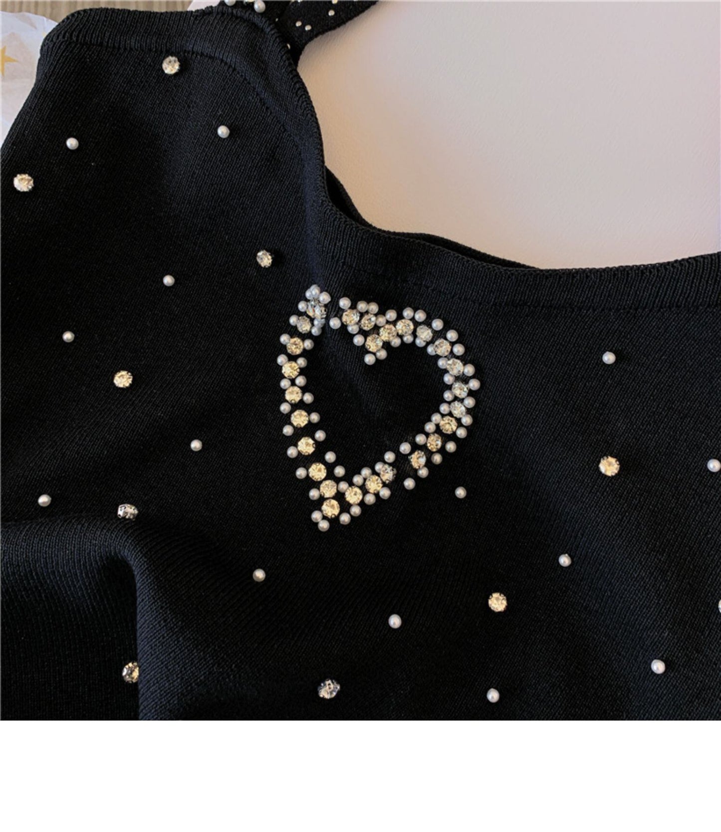 【tops】ラインストーンニットキャミソールF7049