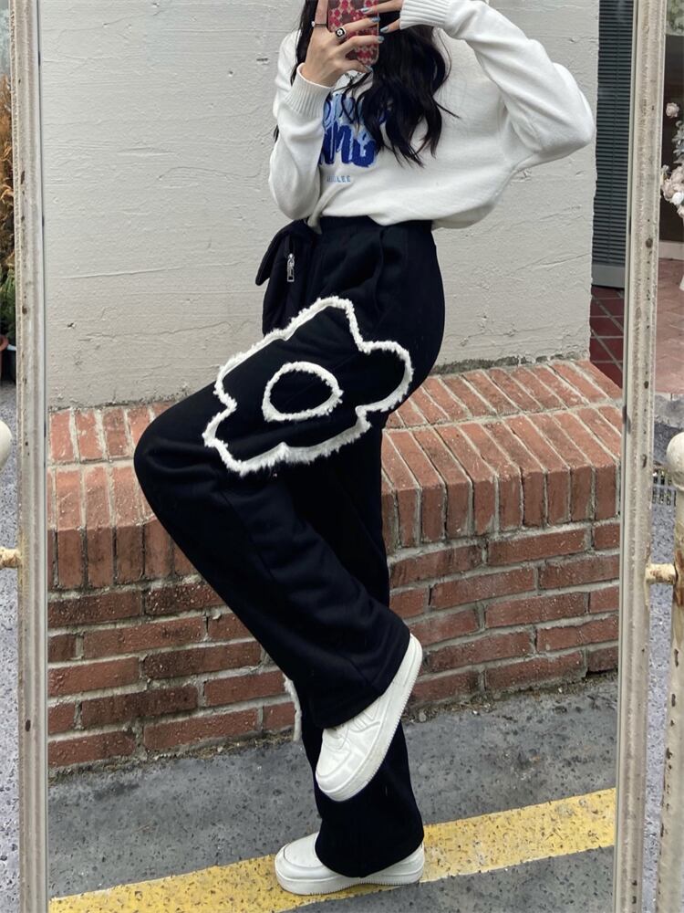 【bottoms】大活躍!ルーズ気質満点ハイウエスト厚手カジュアル裏起毛ガウチョパンツ G10627