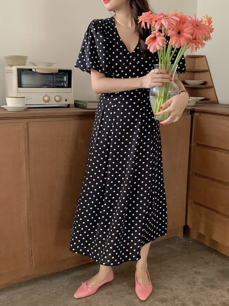 【dress】ドット柄ワンピース　M24778