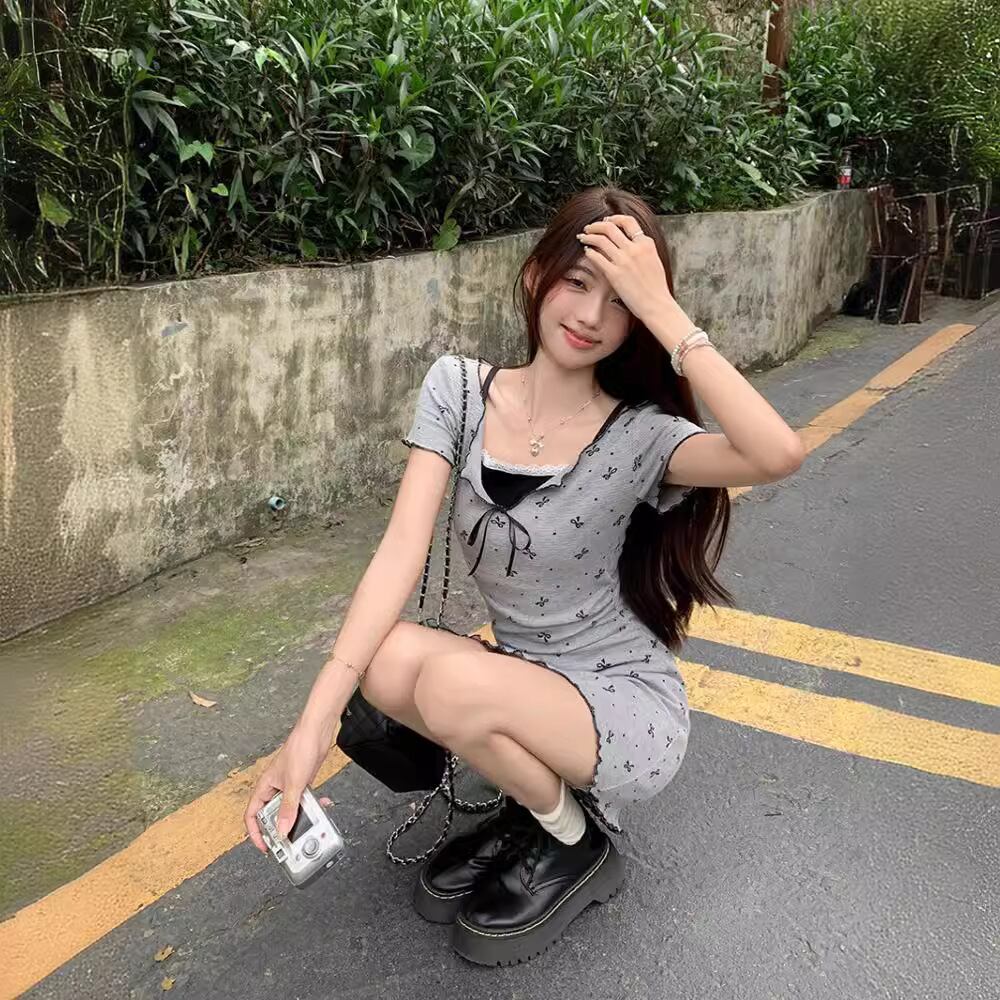 【dress】偽二つ切り替えワンピース G21367