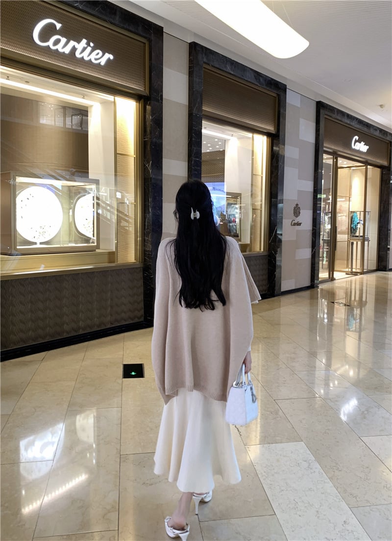 【tops】ケープニットトップスベルト付き　M26825