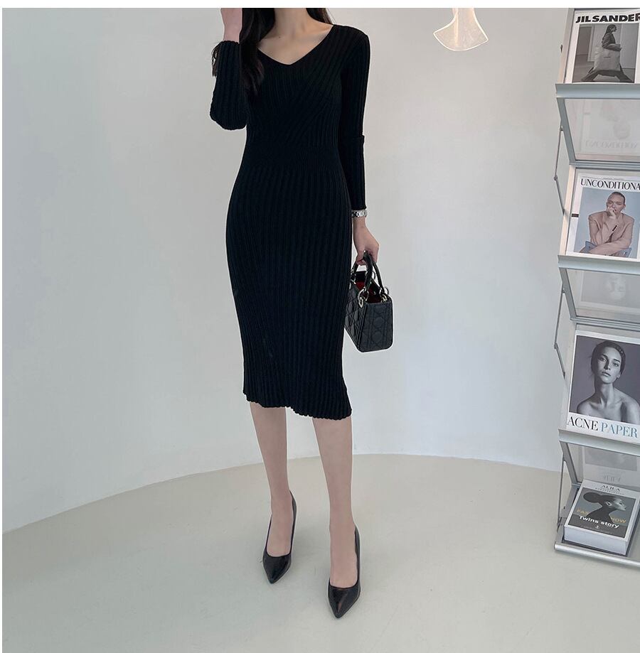 【dress】Vネックワンピース　M18984