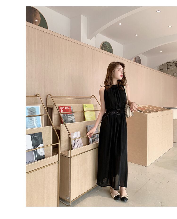 【dress】今季トレンド気質満点海旅行ギャザーウェスト絞り体型カバー無地ワンピースF0288