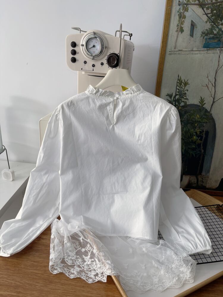 【tops】レース切り替えブラウス　M29703