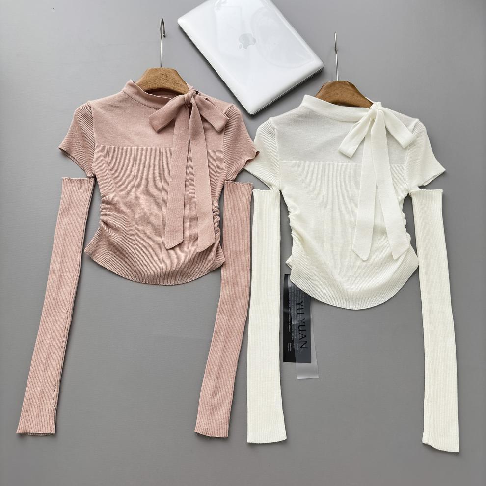 【tops】アームカバー付きニットトップス　M27892