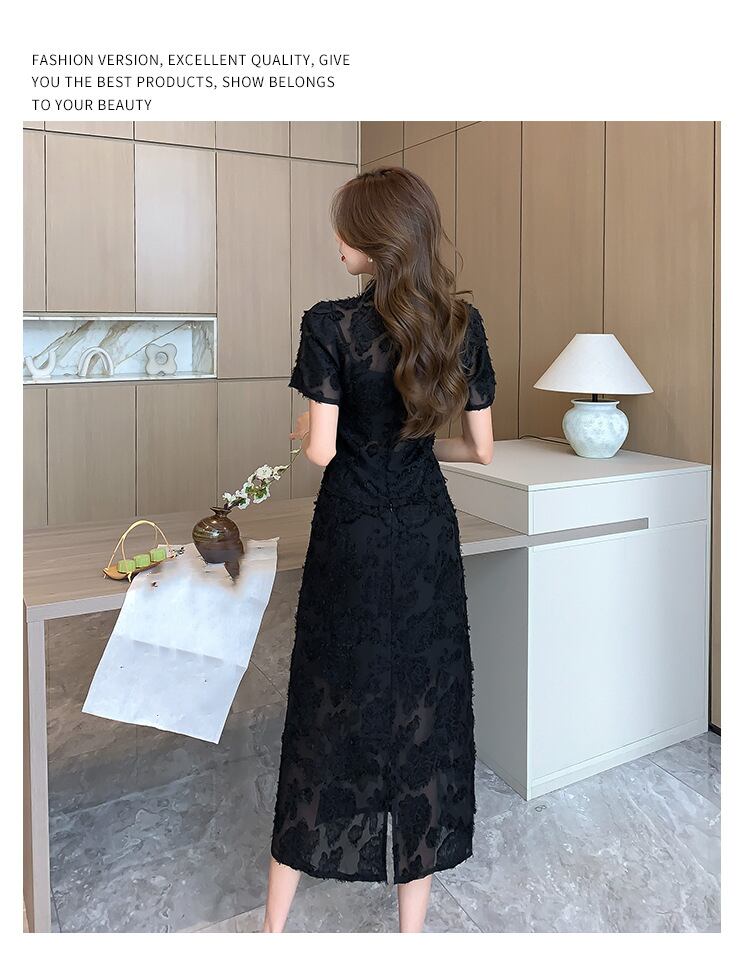 【set】トップス+メッシュスカート２点セットG21381