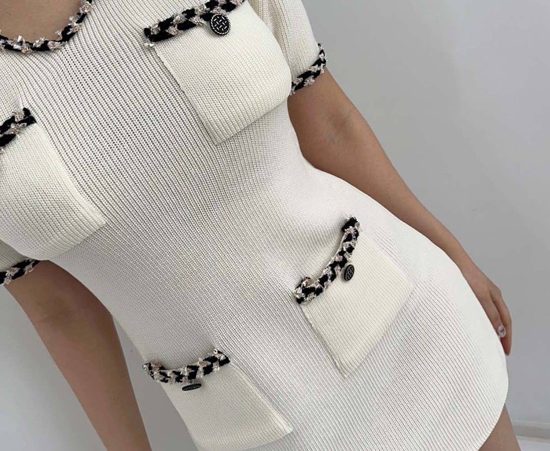 【dress】Vネックニットタイトワンピース G21158