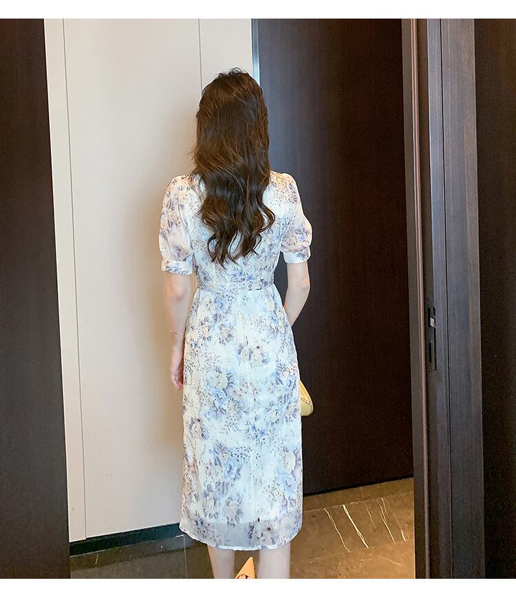 【dress】Vネック花柄ワンピース G20485