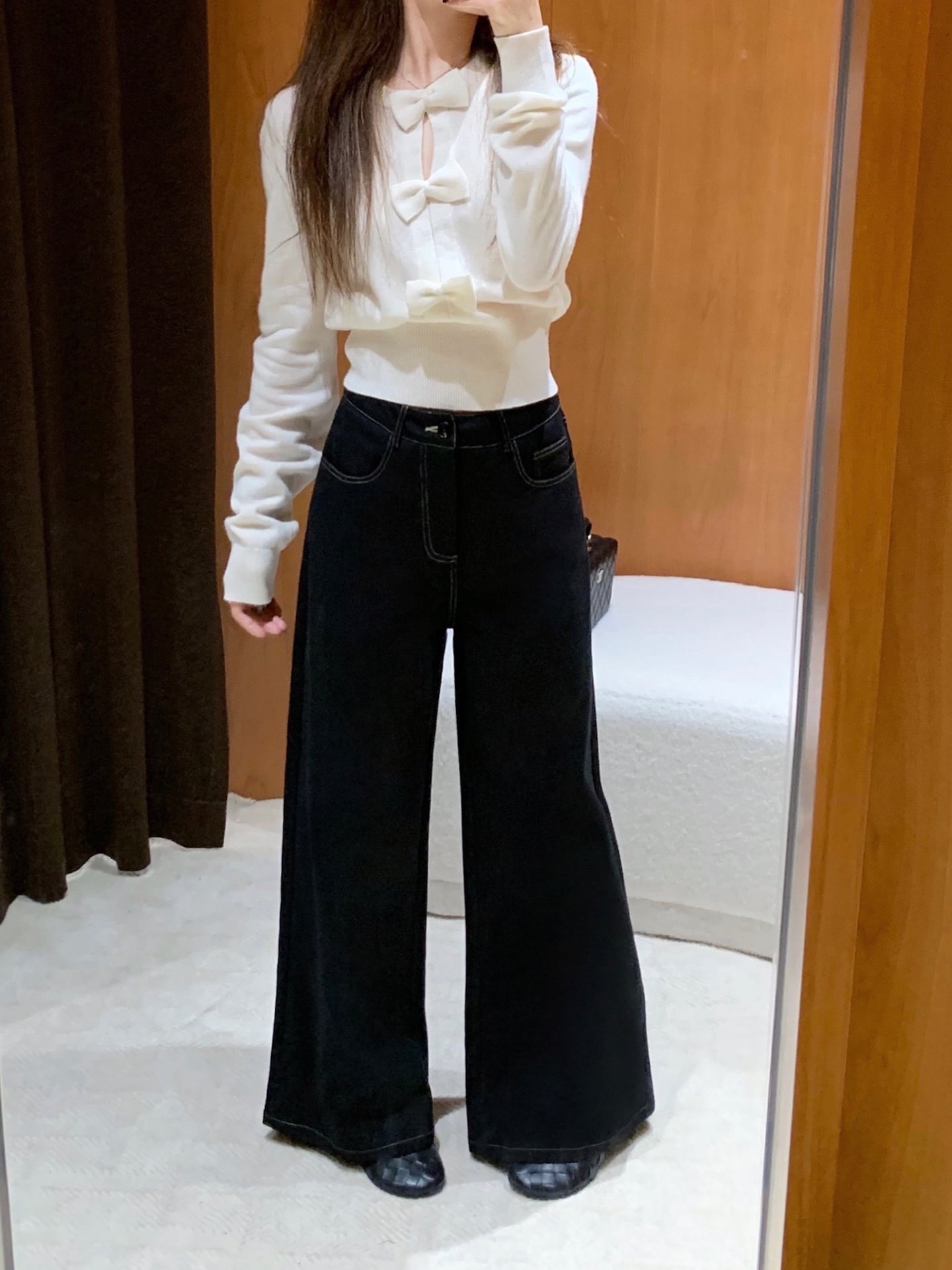 【tops】リボン付きニットトップス　N3332