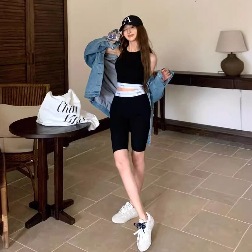 【set】ニットノースリーブトップス+ショートパンツ２点セットG21343