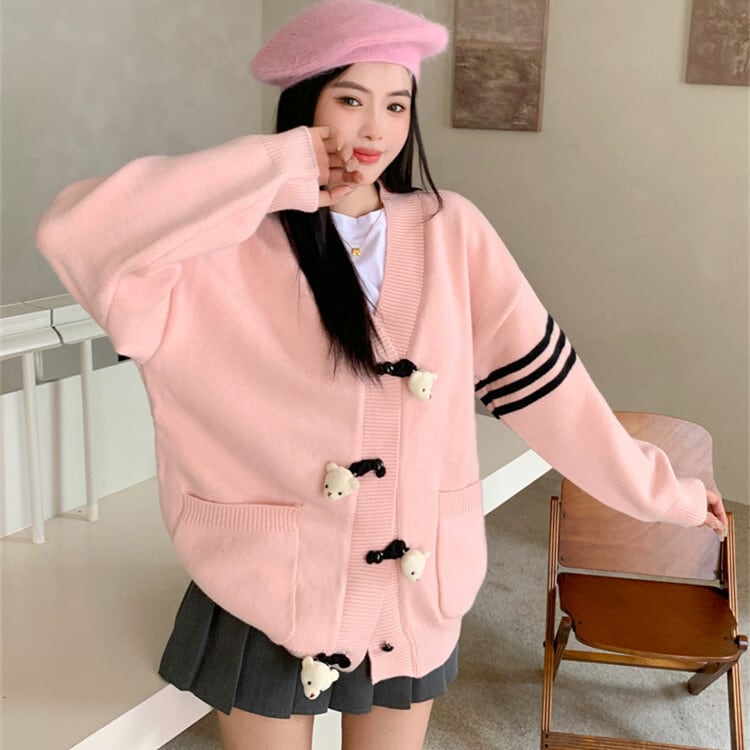 【outer】Vネックニットカーデ　M26356