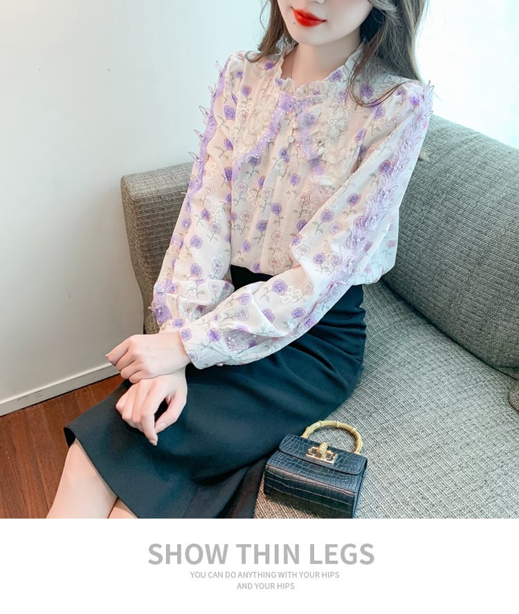 【tops】花柄シャツトップス　M28877