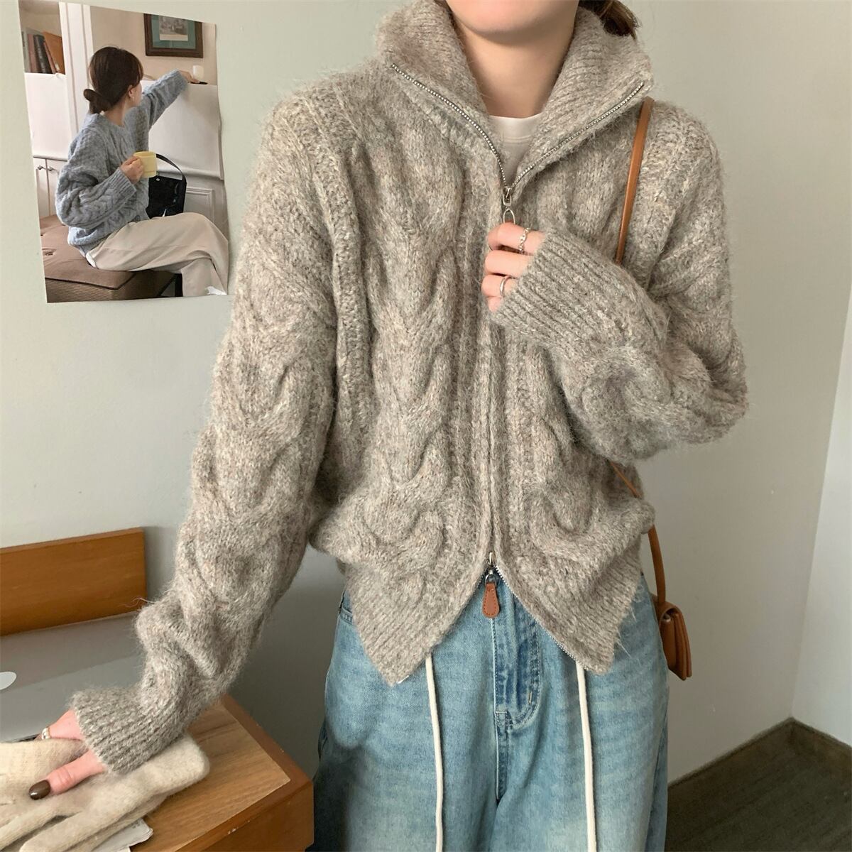 【outer】Wジップニットカーデ　M27741