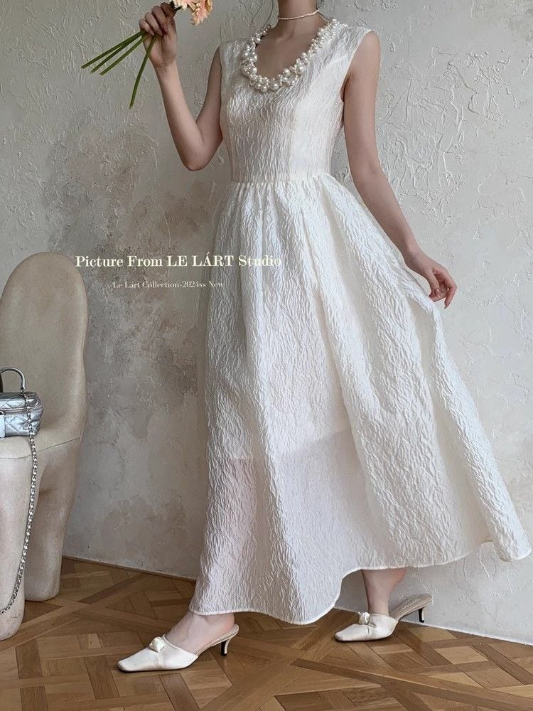 【dress】パールノースリーブワンピース　M24311