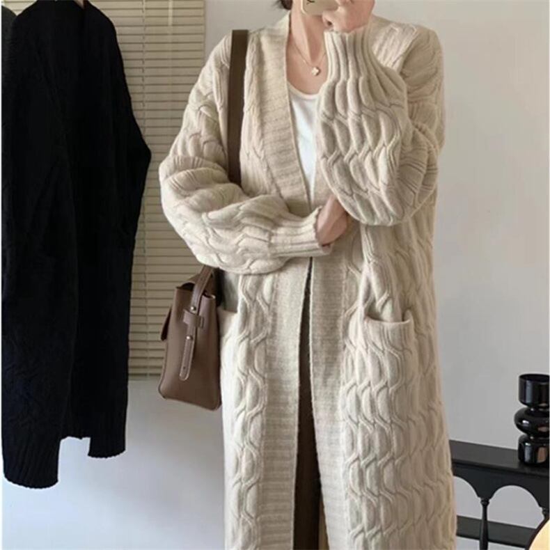 【outer】ロング丈ニットカーデ　M18445