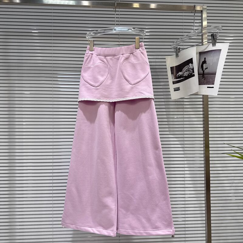 【set】ファー付きジップアップパーカー×裏起毛スカッツセット Q7510