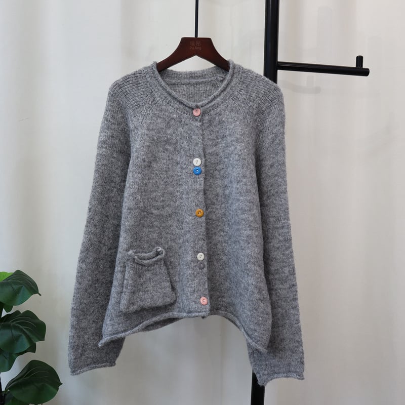 【outer】クルーネックニットカーデ　M25570